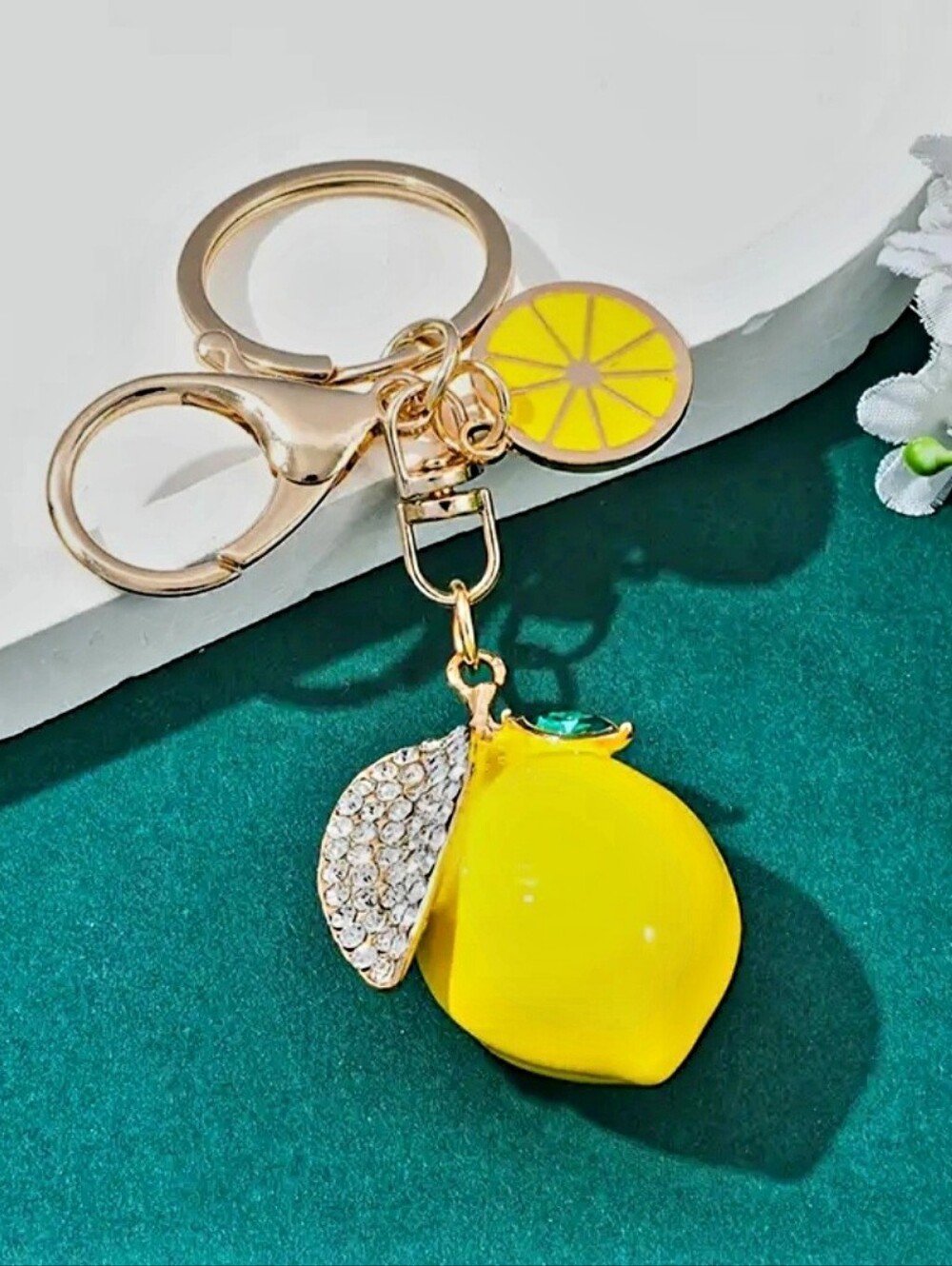 Lemon Embellished Charm  Keychain - Picture 2 of 3